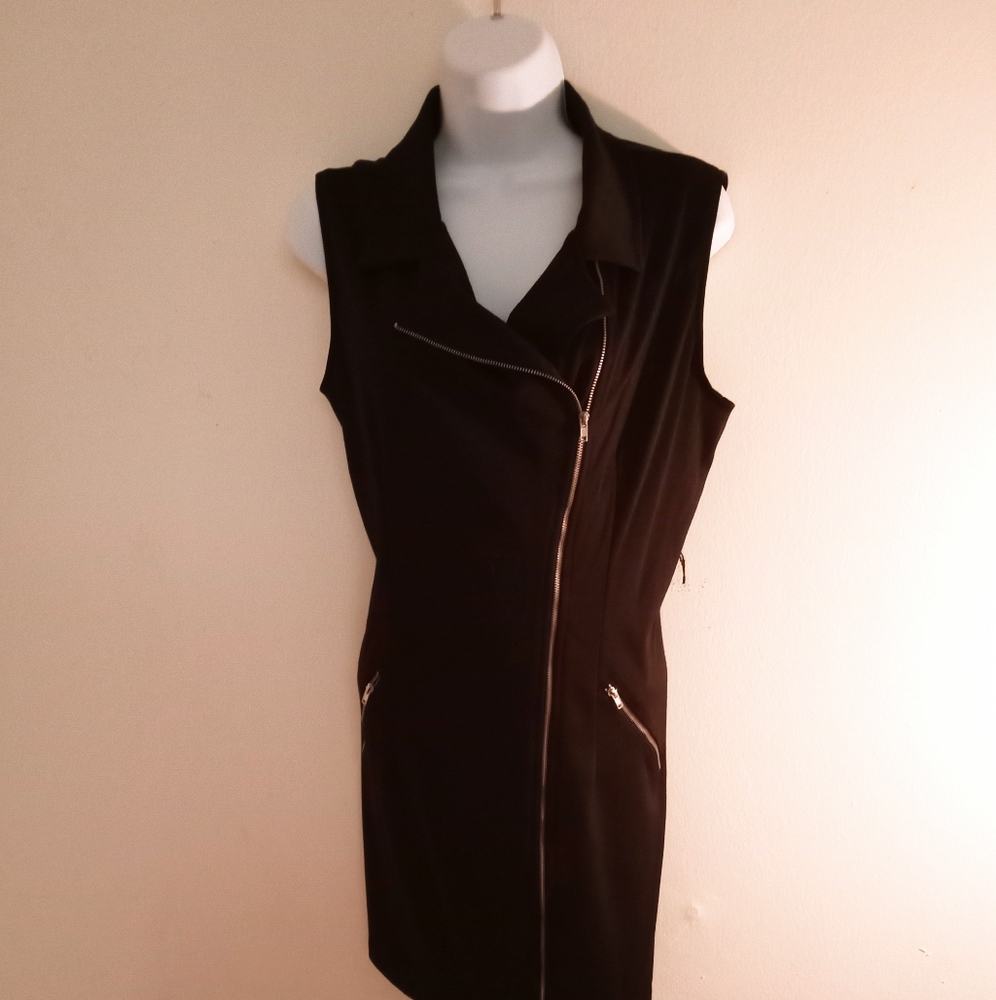 NWOTπ FREE GIFT IS INCLUDED πDiagonal Zipper Metal Stretchable Dress Midi - Picture 8 of 15